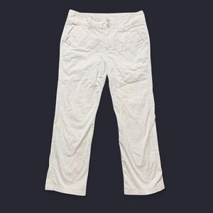 Y2K office siren‎ tan and white pinstrip slacks